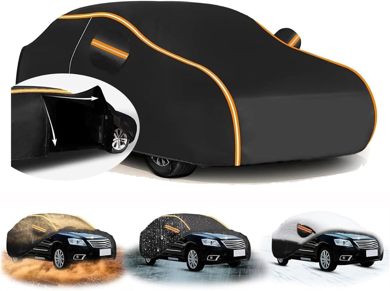 Car Cover for Proton Gen 2 (431 x 172.5 x 143.5cm),Waterproof + Dustproof + UV Protection, Acid Rain & Bird Dropping Resistant with Oxford Fabric,Side Zipper