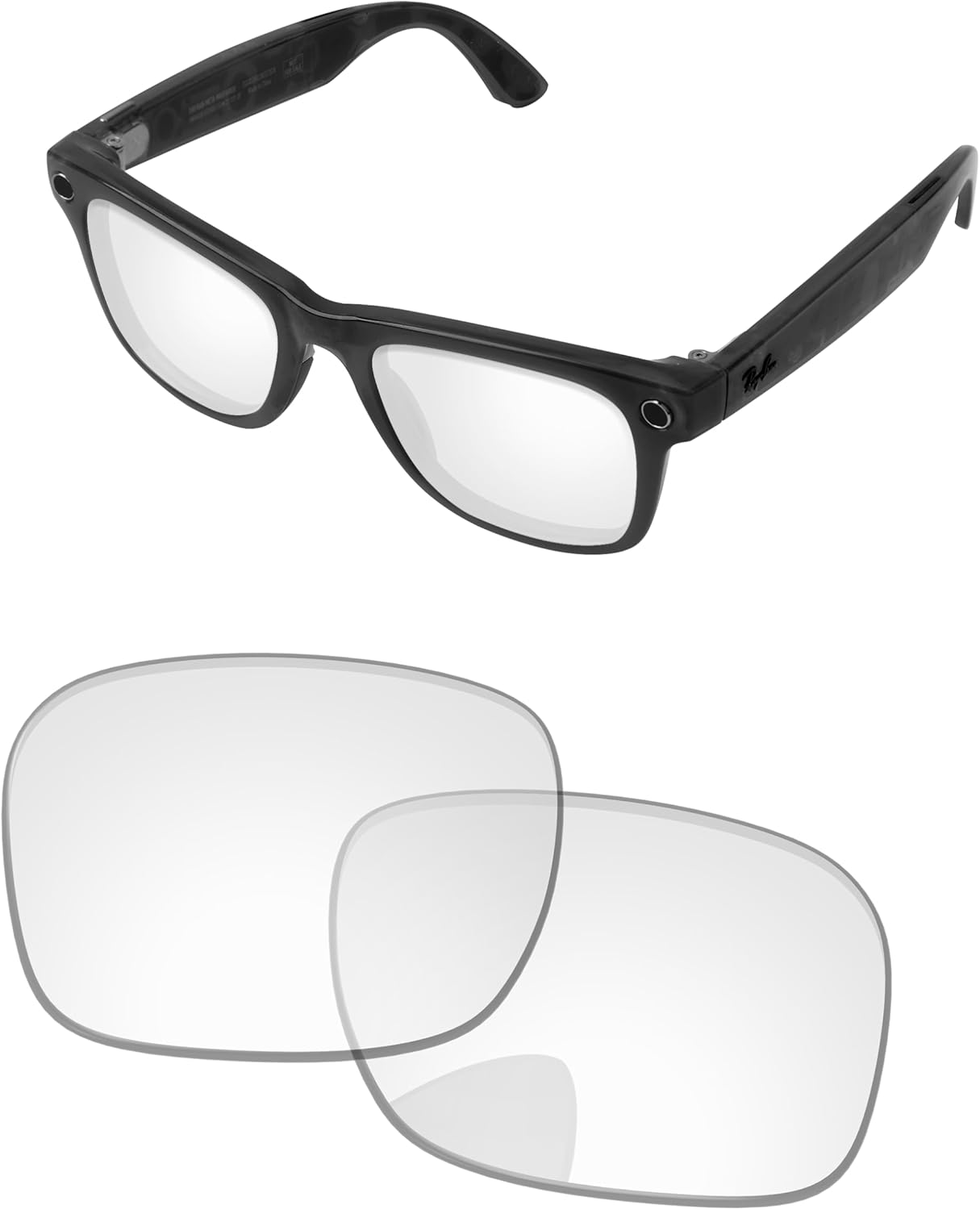 Replacement Lenses for Ray-Ban Meta Wayfarer RW4006 & RW4012 50mm AI Glasses – Photochromic, Anti Blue Light Lens