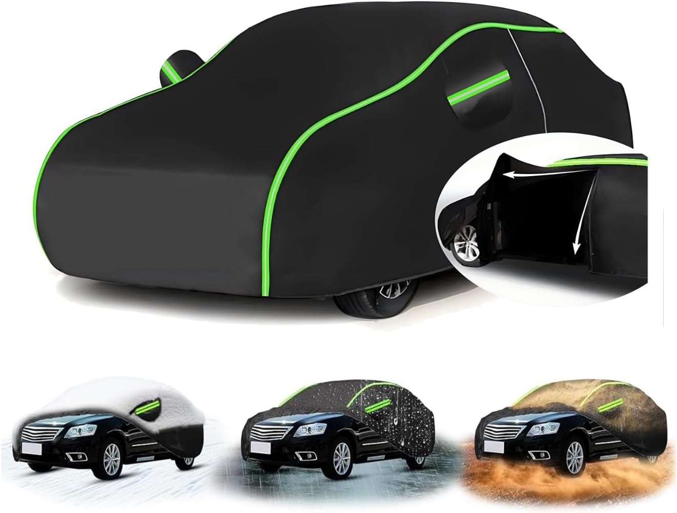 Car Covers for Proton Gen 2 (431 x 172.5 x 143.5cm),Outdoor Car Protection – Rain/Snow Resistant + UV Protection + Dustproof + Air Permeable, Reflective Strips