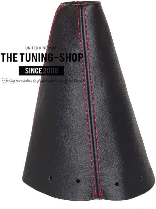FOR PROTON GEN 2 2004-12 SHIFT BOOT BLACK LEATHER RED STITCHING