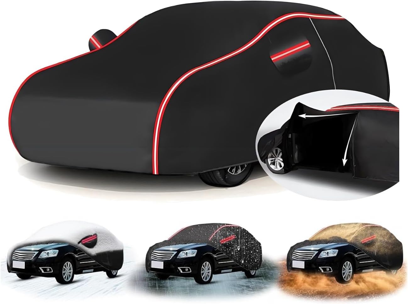 Car Covers for Proton Gen 2 (431 x 172.5 x 143.5cm),Rain/Snow Resistant + UV Protection + Dustproof + Tear Proof, Wind Resistant + Reflective Strips