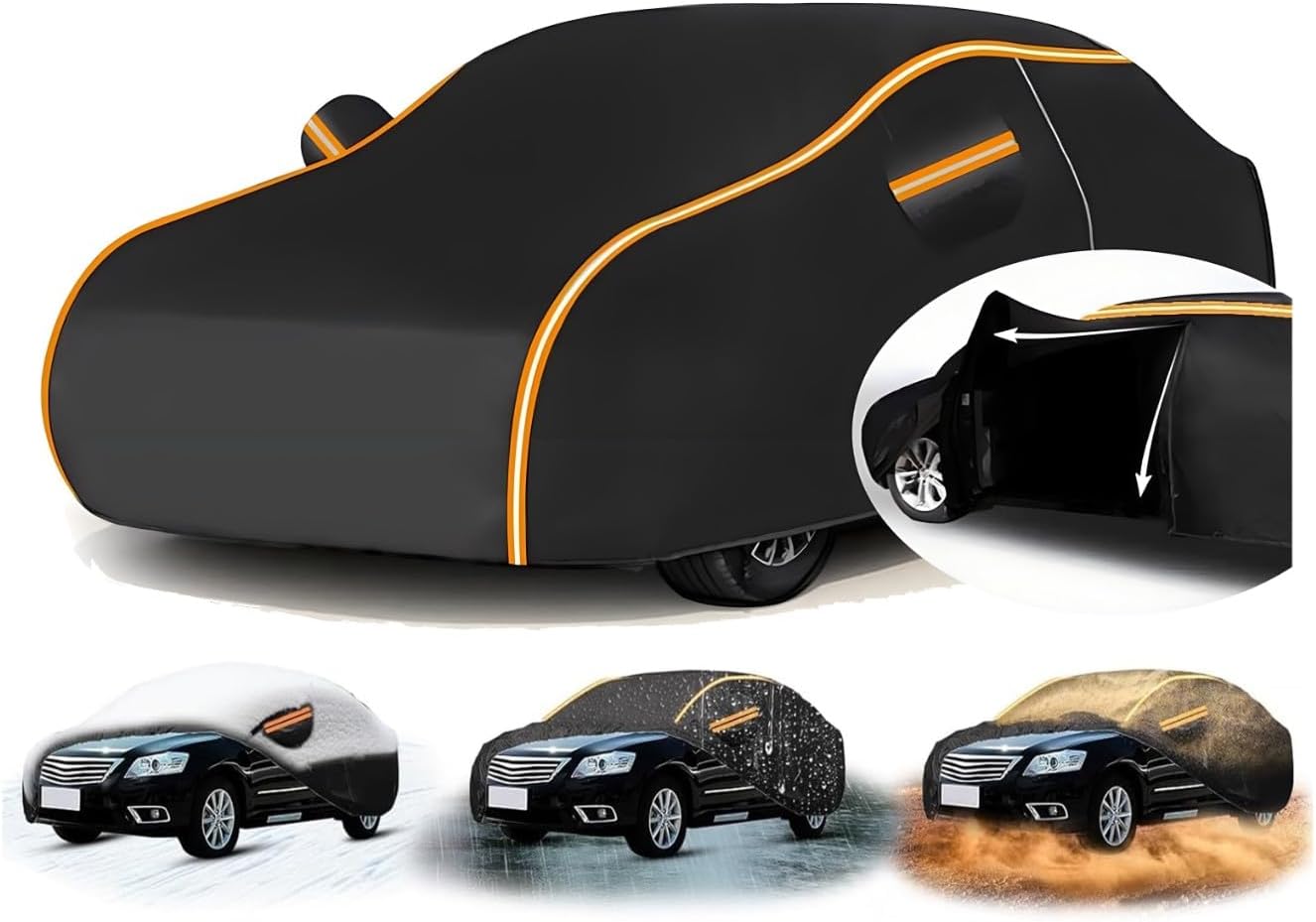 Car Covers for Proton Gen 2 (431 x 172.5 x 143.5cm),Waterproof+Dustproof+UV Protection, Bird Dropping & Acid Rain Resistant,Reflective Strips & Storage Pouch