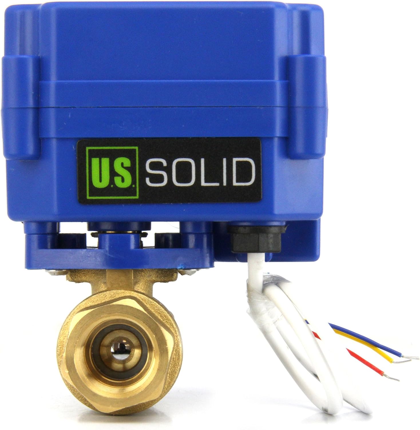 U.S. Solid 1/2″ NTP Brass Motorized Ball Valve, Full Port, 9–24V AC/DC, 3-Wire Latching (Self-Hold) Control